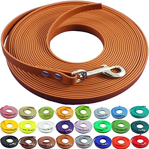 bio-leine Schleppleine 12mm aus Biothane - 10,0 m in Hellbraun I Hundeleine ohne Handschlaufe für kleine und große Hunde - Wasserabweisende Leine