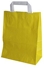 PGV Papiertragetaschen mit Flachhenkel 32 + 12 x 40 cm (10 Stück, GELB)