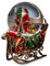Santa mit Rentier und Schlitten Wasser Globe San Francisco Musik Box Company