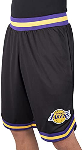 Ultra Game Men's Active Knit Training NBA Herren Woven Team Logo Poly Mesh Basketball Shorts, Schwarz, Small