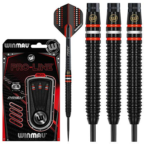 WINMAU Pro-Line 23g Profi Wolfram Steeltip Dartpfeile Set mit Flights und Schäfte