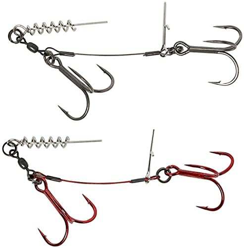 Savage Gear Carbon 49 Corkscrew Stinger - 2 Stingerhaken Systeme, Länge/Größe/Tragkraft:ca. 8.5cm / Gr. 3/0 / 31kg