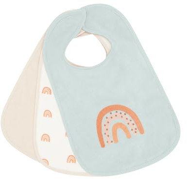 Kindsgard Baby Klettlätzchen 3er-Pack „happaklat“ – Regenbogen Multicolor – 75% Bio-Baumwolle – weich, pflegeleicht & waschbar – ideal für Babys & Kleinkinder – einfach anzulegen