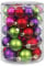 44 TLG. Christbaumkugeln Glas 4,5,6cm Set // Weihnachtskugeln Christbaumschmuck Baumkugeln Baumschmuck Weihnachtsdeko Kugeln Glaskugeln Dose (Happy Xmas (lila/grün/rot/Fuchsia/Magenta))