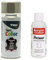 TRG Lederfarbspray 150ml Lederfarbe + Primer & Lederreiniger 100ml für Glattleder | Spray für Schuhe, Kunstleder & Stoffe, starke Deckkraft, viele Farben inkl. Metallic (grau 319/11)