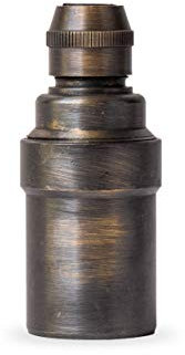 Vintage Glattmantel Lampenfassung aus Messing - Made in Europe - E14, Antik-gebürstet Finish
