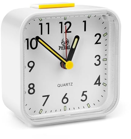EEEKit Réveil Analogique, Petit Réveil de Chevet Silencieux avec Fonction Snooze et Lumière pour la Maison et Le Voyage