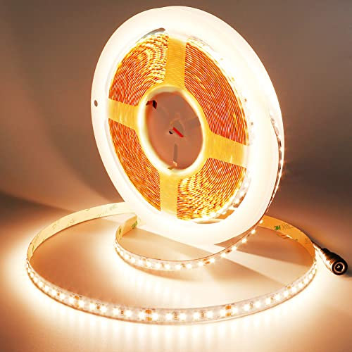 JOYLIT 24V LED Streifen 10M Warmweiß 3000K 12800LM Sehr Hell, UL CE Profi CRI 90+ Selbstklebend Licht Band mit 1200LEDs 2835 Hohe Dichte 150W Weiss Light Strip für Wohnen, Gewerbe