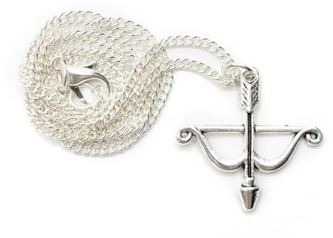 Miniblings Pfeil Bogen Schütze Halskette - Handmade Modeschmuck I Kette Sternzeichen Jagd Jäger 45cm - Gliederkette versilbert