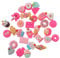 Pssopp 30 Stück Mix Lot 3D Slime Charm Scheiben Dessert Kuchen EIS Brot Donut Plätzchen Süßigkeiten Harz Flatback Bead Button für DIY Crafts Making Hair Clip Dekorations