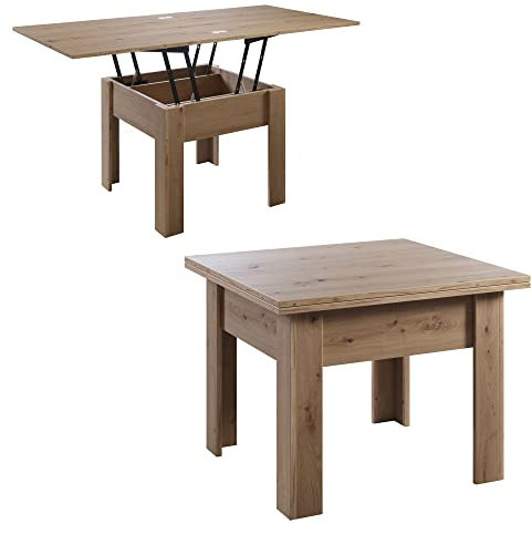 Inter-Furn Flipp Funktions-Couchtisch/Esstisch, Artisan Eiche, 70 x 57 x 70 cm