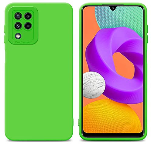 Cadorabo Hülle kompatibel mit Samsung Galaxy M22 M32 4G Schutzhülle TPU Silikon Case Liquid Design mit Kameraschutz Slim Kratzfest Gummi mit Rundumschutz Case Hülle für Galaxy M22 M32 4G in Grün