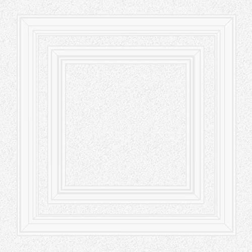 Belgravia Blown Vinyl Panel Paintable Textured Wallpaper - Modern Wallpaper for Living Room, Bedroom, Fireplace - Decorative & Paintable Luxury Wall Paper (White)