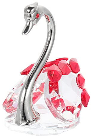 Garneck Kristall-Schwan-Ornament Glasfiguren Deko Dekorative Statue Glas Paar Süße Schwanenfiguren Glas Tier Kristall-Schwan-Statue Kristall Schwan Briefbeschwerer Marionette Haushalt