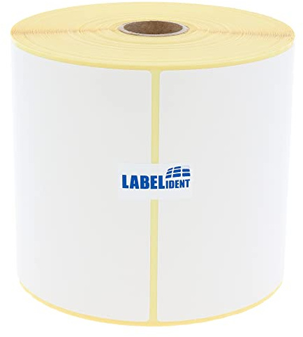 Labelident Thermotransfer-Etiketten 105 x 148 mm aus Papier weiß, stark selbstklebend - 500 Blanko Haftetiketten auf 1 Rolle/n, 25 mm Kern, Rollenetiketten für Thermotransferdrucker