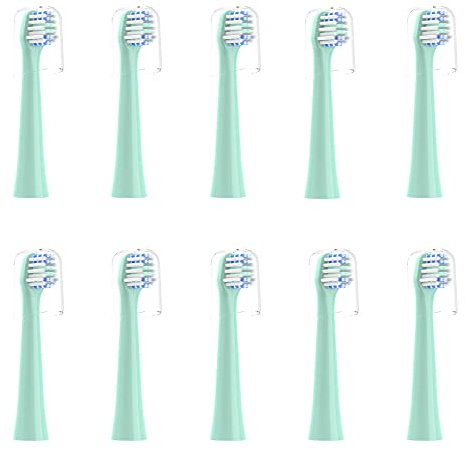 CILGEWH Replacement Toothbrush Heads 10 Pack Compatible with Colgate Hum Connected Smart Battery Electric Toothbrush Head, Green