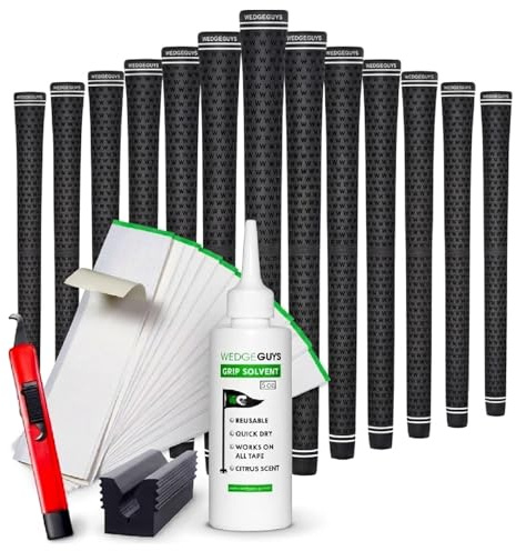 Wedge Guys DC Tour Golf Grips Kit – 4 Grip Zones for Supreme Comfort & Control - All-Weather Performance Golf Club Grips Replacement for Regripping Wedges Drivers Irons Hybrids, Midsize or Standard