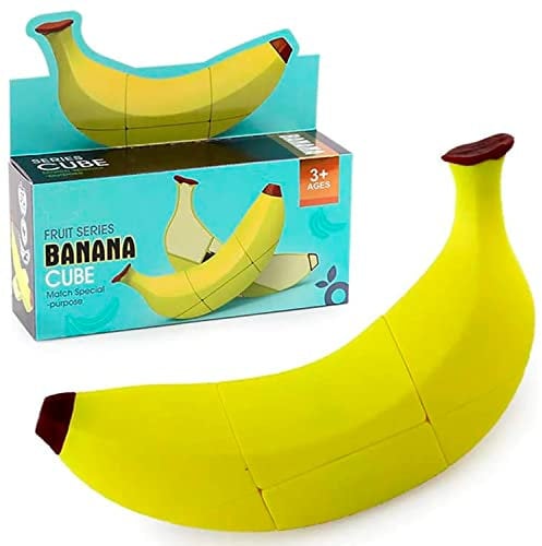 Magischer Geschwindigkeitswürfel in Fruchtform [Bananen, Apple und Lemon], zum Trainieren und Entwickeln von Intelligenz und Geschicklichkeit, originelles Geschenk für Kinder (Banana Cube)