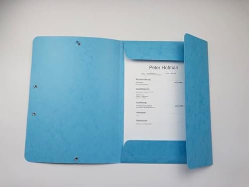 10 Stück Pressboard-Ordner A4 hellblau, Mappe mit Gummiband Presspan, Premium Ordnungsmappe Mappe mit Gummiband, aus Pressspan-karton 330 g/m2