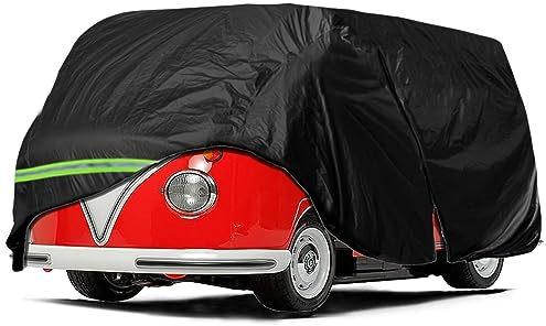 Autoabdeckung Kompatibel mit VW Bus T1 T2 T3 1950-1992, 6-lagig 210T Winddicht Allwetter Wasserdicht UV-Sonnenschutz Schnee Staub Sturmfest mit Riemen Outdoor Abdeckungen