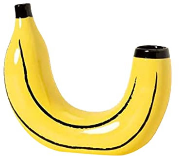 QUINTRA einfache Bananenvase Blumenarrangement Wohnzimmer Esszimmer Dekoration Ornamente Harz Artefakt Blumentopf Tier (Yellow, One Size)