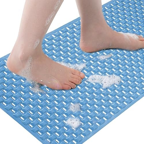 WYEIGIKS Shower Mat Non Slip Anti Mould, 70 x 40 cm Bath Mats for Inside Shower, Anti Slip Bath Mat with Drain Holes, Machine Washable