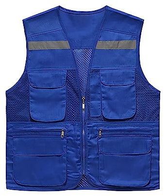 Mymyguoe Warnweste für Herren und Damen Multifunktionsweste atmungsaktive Angelweste Warnjacke Warnschutz Pilotenjacke Arbeitsjacke Warnschutzjacke Outdoor-Arbeitsweste Multi-Pocket-Angelweste