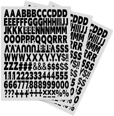 3 Blatt Buchstaben und Zahlen zum Aufbügeln Bügelbilder Selbst Gestalten 504 Stück Alphanumerischer Stoff Waschbare Buchstaben Aufnäher für Sport Trikot T-Shirt DIY Basteln Dekoration (Schwarz)