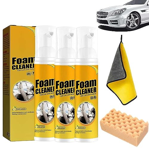 All Around Master Schaumreiniger, Mehrzweck-Schaumreiniger, multifunktionaler Auto-Schaumreiniger, leistungsstarker Auto-Fleckenentferner (30ML, 3Stück)