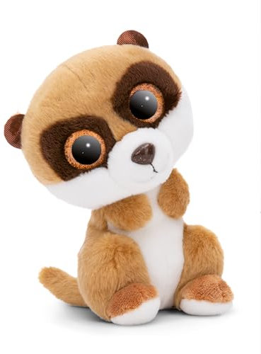 NICI GLUBSCHIS Kuscheltier Erdmännchen Speeky 15cm schlenkernd - Flauschiges Stofftier mit großen, niedlichen Glitzeraugen, Plüschtier für Schmusetierliebhaber - 49737