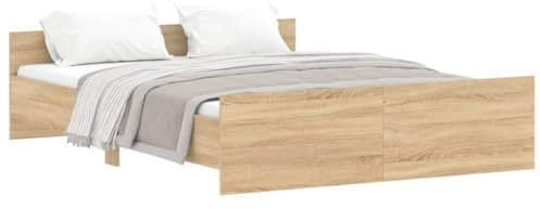 vidaXL Cadre de lit sans Matelas chêne Sonoma 160x200 cm