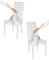 Tommychairs-2er Set gepolsterte Stühle JAZZ mit herausnehmbarem Bezug für Küche und Esszimmer,Struktur aus lackiertem Buchenholz Weiß,gepolstert und mit herausnehmbarem Bezug aus Stoff in Weiß bezogen