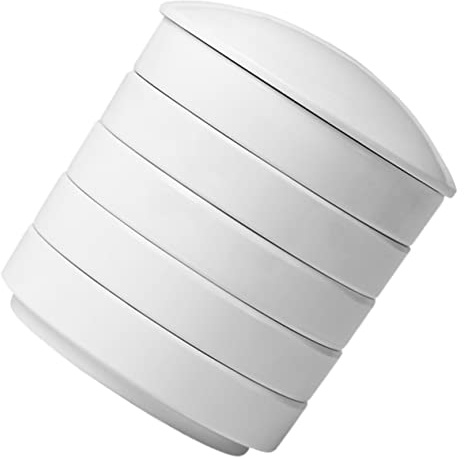 LALAFINA Small Ceramic Palette for Watercolor Painting and Gouache, Five-layer Stackable Porcelain Mixing Tray Lid, Round Ceramic Watercolor Travel Palette for Artists and Students