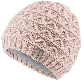 Sterntaler Strickmütze mit Regenbogen Muster - Mädchen Beanie einfarbig, gefüttert mit weichem Baumwollfleece - Baby Wintermütze mit Strickmuster - zartrosa, 41