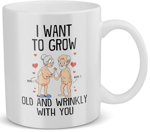 22Feels Tazza da caffè personalizzata per coppie, anniversario, San Valentino, matrimonio, marito, moglie, fidanzato, fidanzata, tazza con nome (325 ml)
