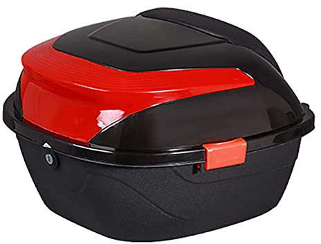 Bauletto universale da turismo per moto, bauletto, vano portabagagli Kappe, con hardware di montaggio, baule con serratura, per scooter/moto/ciclomotore. (Nero)
