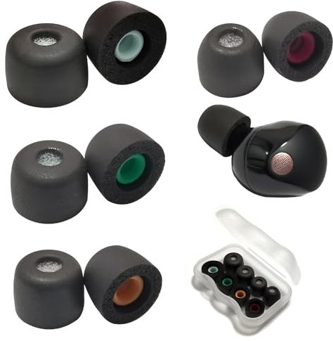 Luckvan Memory Foam Eartips for Sony WF-1000XM5 Earbuds Tips Replacement for WF-1000XM5 WF-1000XM4 Earbuds Fit in Case 4 Pairs Black, SNM501MB