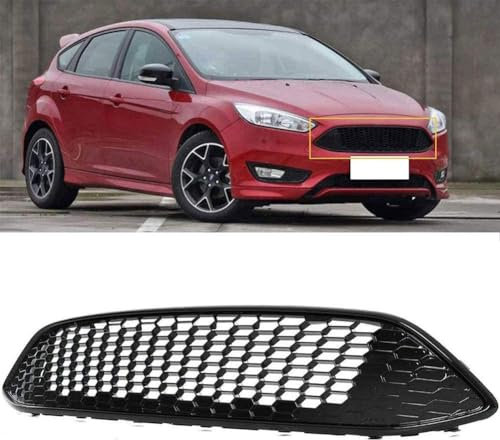 GOPC Auto-Frontgrill, kompatibel mit Ford Focus Mk3 St Line 2015-2017, Frontgrill Kühlergrill,1-Black