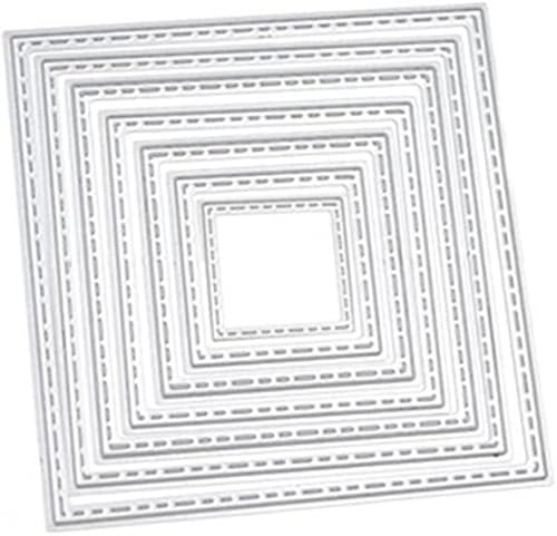 7 quadratische Stanzformen für Kartenherstellung - Stanzschablonen für DIY, Scrapbooking, Fotoalbum, dekorative geprägte Papier-Stanzformen
