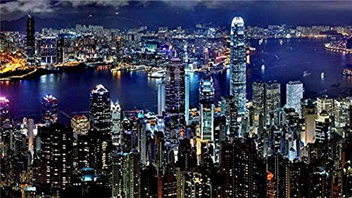 IGHSNZUH Jigsaw Puzzle 1000 Piece Hong Kong Night View- for Kids and Adults Personalised Assemjigsaw Fun Game Home Decoration