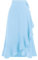 Odizli Wickelrock Damen Midi Rock Sommerrock Elegant High Waist Rüsche Vokuhila A-Linie Swing Midirock Faltenrock Sommer Lang Maxirock Festlich Hochzeit Hochzeitsgast Röcke Hellblau S