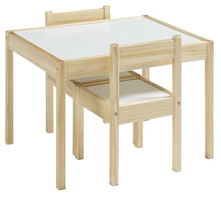 Panana Ensemble de chaises pour enfants - Table en bois et 2 chaises pour enfants d'âge préscolaire - Pour garçons et filles