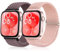 2-Stück Geflochtenes Bänder Kompatibel mit Huawei Watch Fit 4/4 Pro/Fit 3 Armband, Elastisch Nylon Armbänder Zubehör Weiches Stoff Uhrenarmband für Damen Herren,Rosa+Violett