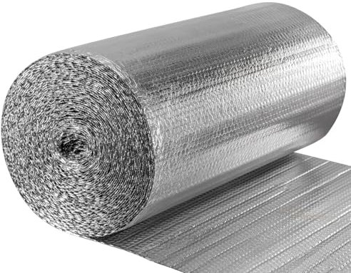 Cathpetic Foil Insulation Roll 60cm×25m×3mm,Radiator Reflector Foil,Double Side Aluminium Foil and Bubble for Pipe Shed Campervan Window Loft Ceiling Wall Insulation