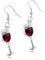 ZKGYUS Boucles d'oreille argenté Boucles d'oreille, verre de vin de Boucles d'oreille en verre de vin rouge, bijoux faits de mode, cadeaux pour femmes et filles