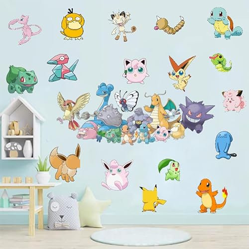 Thingehoy Wandtattoo Kinderzimmer Junge Mädchen, Wandaufkleber Kinderzimmer, Anime Wandtattoos Aufkleber Kinder, Wandsticker Kinderzimmer Jungen Mädchen, Wall Stickers Kids Bedroom, Wanddekoration