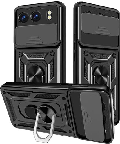 Yutwo Coque pour OnePlus Nord 4 Coque de protection Appareil Photo Coulissante et support Anill Coque pour OnePlus Nord 4 - Noir