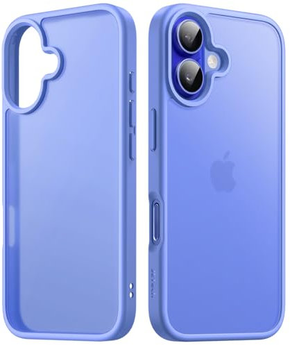 JETech Matte Case for iPhone 16 6.1-Inch, Shockproof Military Grade Drop Protection, Frosted Translucent Back Phone Cover, Anti-Fingerprint (Ultramarine Back)