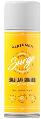 Carfume Limited Edition Brazilian Summer Bum Bum Surge Can | Premium Tropical, Coconut & Vanilla Fragrance | Luxury Car Air Freshener Spray For Women - Odour Eliminator - UK Made Car Accessories