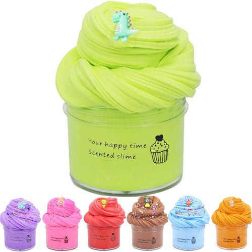 MKKZLPN Slime Fluffy, 1 Pezzi animale Giocattoli Di Burro E Argilla, Molto Morbido E Flessibile, DIY Giocattoli A Sorpresa, Un Regalo Di Compleanno, Un Piccolo Regalo Di Festa (Dinosauro verde)